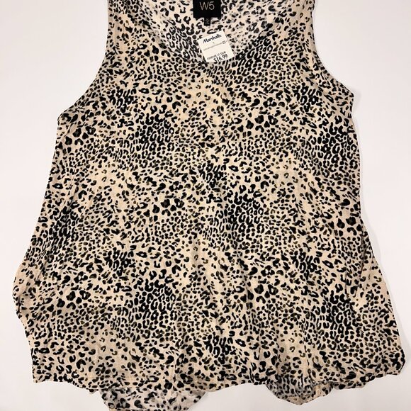 W5 Women's XL Animal Leopard‎ Print Sleeveless High Low Tank Top - Picture 2 of 9